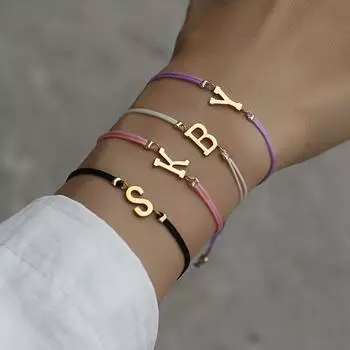2023 Новая мода AZ начальный браслет с буквами женский регулируемый браслет ручной работы из веревки для женщин ювелирные изделия A