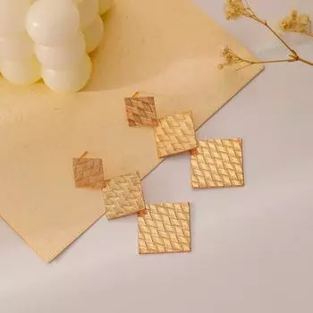 2023 Новая мода, индивидуальная ниша, литература и искусство, ретро, простые и изысканные длинные серьги с геометрическим ромбовидным плетеным узором, металлические ветряные серьги