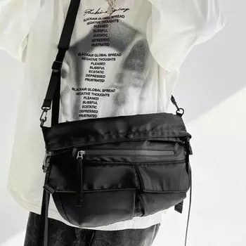 2023 Новая модная брендовая персонализированная мужская сумка через плечо в гонконгском стиле, японская и корейская простая модная женская сумка через плечо