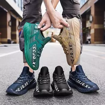 Новая модная мужская летная тканая удобная спортивная обувь с мягкой подошвой, студенческие дышащие повседневные кроссовки для ходьбы, большого размера 40-47 40 синий