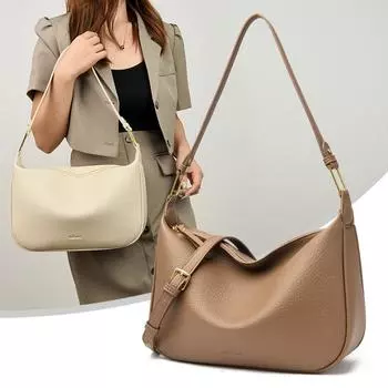 2023 Новая модная повседневная сумка-тоут с надписью, женские сумки на плечо из натуральной кожи, сумки с мягкой поверхностью, большая вместительность для покупок W32cmH23cmD9cm бежевый