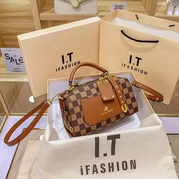 2023 Новая модная сумка-подушка в шахматном порядке, ретро-сумка через плечо на одно плечо для женщин M