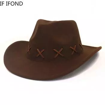 2023 Новая модная женская Кепка-ковбойка ручной работы с закатанными полями ковбойская шляпа в стиле вестерн для мужчин джентльмен сомбреро Hombre джазовая кепка 56-58CM