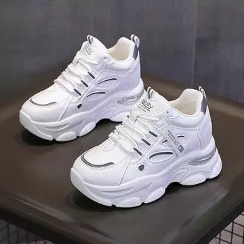 2023 Новая модная женская обувь на внутренней платформе, уличная повседневная обувь, универсальная спортивная обувь 35 чёрный