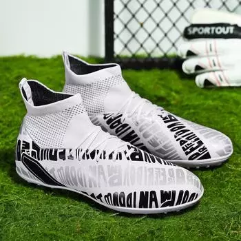 2023 Новая школа открытия сезона детские футбольные бутсы с вращающимися пуговицами для мальчиков с короткими ногтями TF тренировочные футбольные бутсы 31 циан