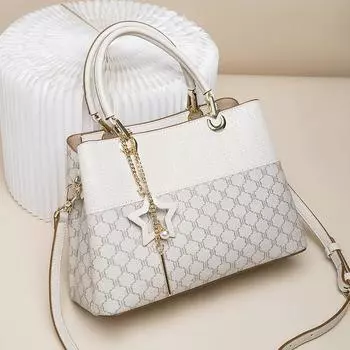 2023 Новая женская сумка, модная сумка большой емкости на одно плечо, через плечо, женская кожаная сумка среднего возраста M