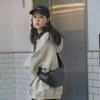 2023 Новая женская сумка Niche Chest & Belt Bag большой вместимости - Стиль круассан-пельмень чёрный