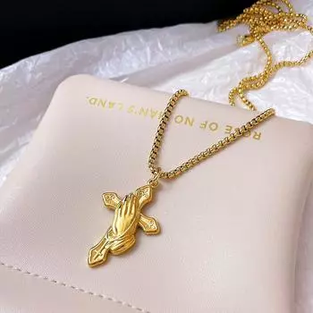 2023 новое европейское и американское модное ожерелье из титановой стали в стиле хип-хоп золотистый