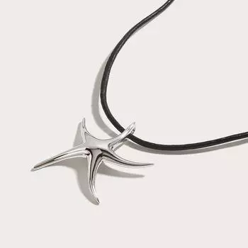 2023 Новое ожерелье из стерлингового серебра 925 пробы с морской звездой, летний отдых, пляжный дизайн, хороший подарок для девочек L белый