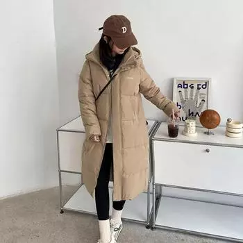 2023 Новое пальто женское длинное толстое пальто до колена зимнее пальто с капюшоном из хлопка M