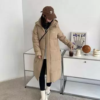 2023 Новое пальто женское длинное толстое пальто до колена зимнее пальто с капюшоном из хлопка M