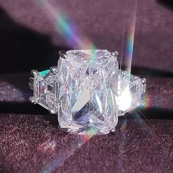 2023 Новое поступление роскошное прямоугольное обручальное кольцо для женщин подарок на годовщину ювелирные изделия оптовая продажа R7170 6