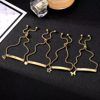 2023 Новое вечернее женское элегантное ожерелье с подвеской в форме звезды любви, фирменный браслет для девочек, милый модный очаровательный роскошный простой браслет, изысканный размер подарка для девушки A золотой
