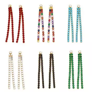2023 новые европейские и американские ювелирные изделия, длинные простые серьги с кисточками, модные серьги с нишевым дизайном, серьги красный