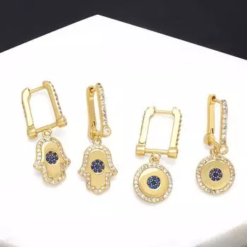 2023 новые европейские и американские ювелирные изделия, серьги «Глаз дьявола, холодный ветер», индивидуальные серьги «Фатима», серьги в виде руки