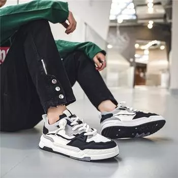 Мужские классические модные четырехсезонные дышащие кроссовки для скейтбординга с низким верхом, трендовые удобные кроссовки для спортзала на мягкой подошве для студентов и мальчиков 39 чёрный/белый