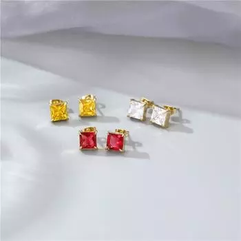 2023 Новые серьги из титановой стали, усовершенствованные цветные серьги из золота 14 карат с бриллиантами Fang