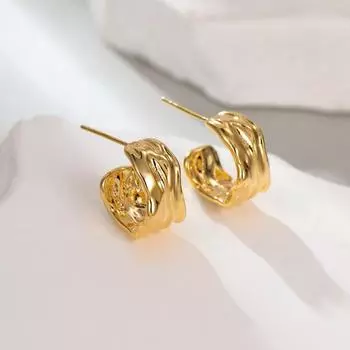 2023 Новые складки, простые и нерегулярные серьги, женская ниша, роскошь