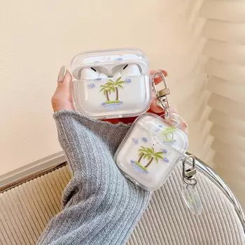 2023 Новый брелок для наушников с изображением кокосовой пальмы, чехол для наушников Apple Airpods 1 2 Pro 2nd 3, беспроводной Bluetooth, милый противоударный зарядный блок For Airpods Pro 2ND