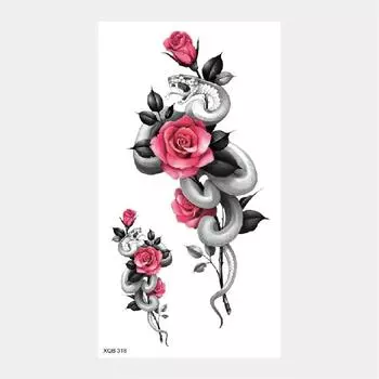2023 Новый Цветок Змея Татуировки Наклейки Большое Изображение Половина Руки Набор Татуировки Xqb Серия 114X210MM
