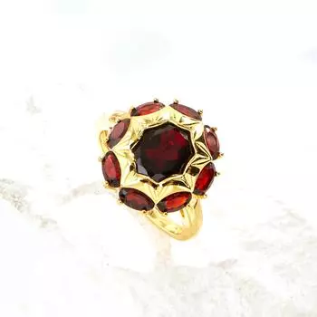 2023 Новый дизайн, кольцо с натуральным красным гранатом, настоящие драгоценные камни, изысканные ювелирные изделия, серебро 925 пробы для женщин, вечерние, повседневная одежда, Bolai us ring size 7# красный