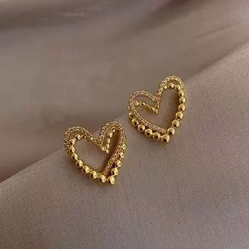 2023 Новый дизайн необычные полые серьги в виде любви для женщин модные корейские ювелирные изделия свадебная вечеринка девушки роскошные Gold-color