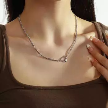 2023 Новый дизайн, ощущение легкости, роскошное ожерелье с медведем из титановой стали для женщин, цепочки для свитеров меньшинств с высококачественными аксессуарами-цепочками для воротника Adjustable size