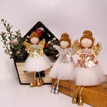 2023 Новый год Рождественское украшение для дома Ангел Рождественский подарок Кукла Рождественская елка Орнамент Рождественское украшение Ангел Кукла Подвеска 20CM