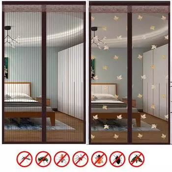 2023 Новый Магнитный Экран Дверь Анти Комары Насекомые Мухи Жуки Дверные Занавески Лето Без Пробивки Автоматическое Закрытие Двери Экраны Сетка 80x190cm