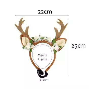 2023 Новый рождественский аксессуар для собак и кошек, повязка на голову в виде рогов, рождественское украшение для угла, повязка на голову для рождественского питомца L-Brown