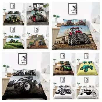 2023 Новый стиль, комплект пододеяльников с 3D принтом автомобиля, сельхозугодий, домашний текстиль, мягкое постельное белье, костюм, роскошный комплект постельного белья для детей-подростков UK Single 135x200cm