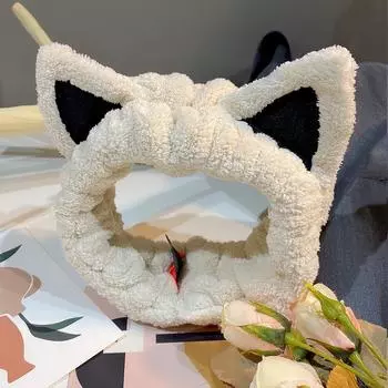 2023 Новый стиль Милая повязка на голову с кошачьими ушками для женщин - Осень/Зима грязно-белый