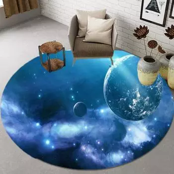 2023 Новый стильный коврик для гостиной, круглый коврик для стула, нескользящий коврик для двери, детский плавающий коврик для спальни, впитывающий коврик с 3D принтом 40cm
