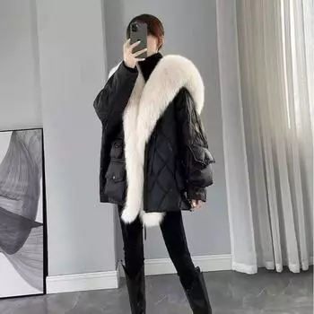 2023 новый стиль пуховик и шуба S чёрный