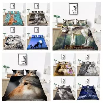 2023 Новый стиль, уникальный дизайн, чехол для постельного белья, модный декоративный домашний текстиль с принтом волка, постельное белье размера Queen King Size UK Single 135x200cm