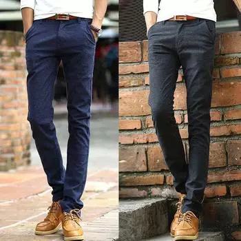 2023 облегающие эластичные повседневные брюки — модные универсальные прямые брюки маленького размера для весны и осени 36 королевский синий