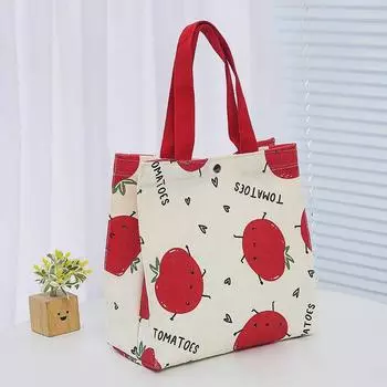 2023 Оригинальная мультяшная холщовая сумка: Компактная летняя сумка для мам и ланч-бокс для студентов