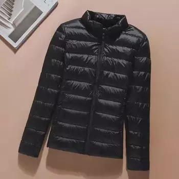 2023 Осень/Зима Бесшовная Легкая Пуховая Хлопковая Куртка С Капюшоном - Тонкий Корейский Стиль Женская Мода 5XL (for 82.5-90kg)