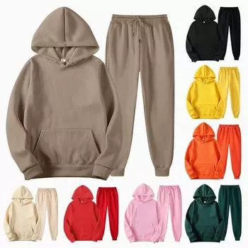 2023 осень-зима мужские комплекты толстовка + брюки из двух предметов повседневный однотонный спортивный костюм мужская модная спортивная одежда брендовый комплект спортивный костюм мужской S красный