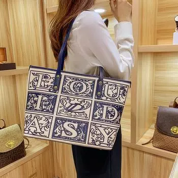 2023 осень/зима новая сумка-тоут с вышивкой большая вместительная модная ручная сумка на одно плечо подмышками Tide M