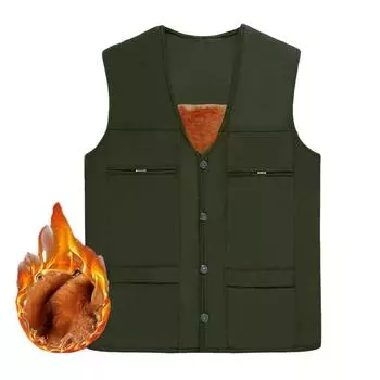 2023 Осень/Зима, новый мужской хлопковый жилет, теплое пальто XL чёрный