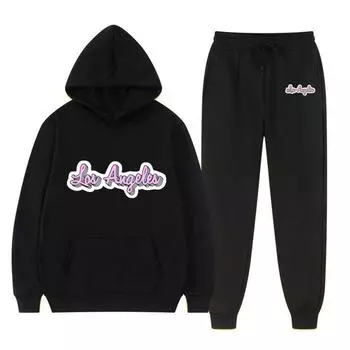 2023 осень/зима, новый мужской комплект с капюшоном, свитер с принтом, мужской спортивный комплект для отдыха, утолщенный M