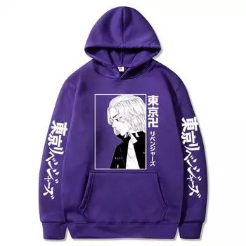 2023 осень-зима, популярная толстовка с капюшоном «Токио Мстители», аниме Манджиро Сано, толстовка с рисунком для мужчин, спортивная одежда, одежда для косплея S чёрный