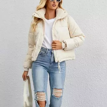 2023 Осень Зима Женские Парки Куртки Повседневные Молнии Толстые Верхняя Одежда Пальто Женские Зимние Хлопковые Куртки Парки Пальто Пальто M бежевый