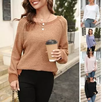 2023 осень/зима женский повседневный свитер свободный модный свитер пуловер свитер S белый