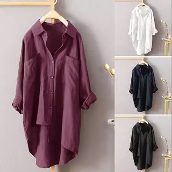 2025 Осень Модный женский топ с двойным карманом и длинным рукавом Темперамент S белый