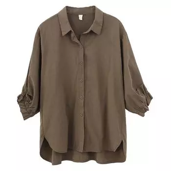 2023 Осенняя новая свободная рубашка с рукавами-фонариками, женский топ S белый