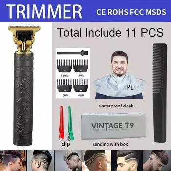 2023 Перезаряжаемая машинка для стрижки волос Профессиональный парикмахерский электрический триммер для волос Бритва Триммер для бороды Мужская машина для стрижки волос NW011