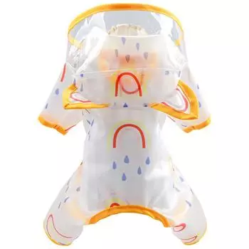 2023 Pet Ring Собака Плащ Прозрачный Водонепроницаемый Радужный Дождевик Пончо Тедди Бишон Ченери XS синий