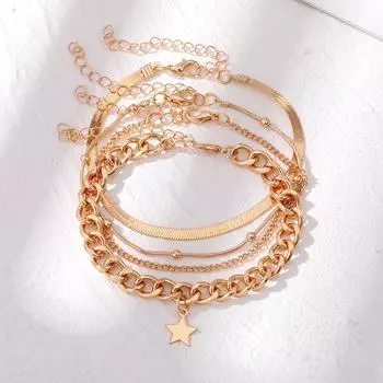 2023 Подарок другу Браслет из бисера Универсальные украшения для парных вечеринок Простой золотой роскошный браслет Мода Летний пляж Женская цепочка для ног Цепочка из змеиной кости золотой